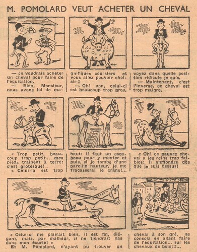 Coeurs Vaillants 1936 - n°13 - page 6 - M Pomolard veut acheter un cheval - 29 mars 1936