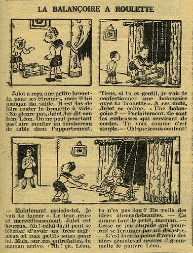 Cri-Cri 1933 - n°746 - page 11 - La balançoire à roulette- 12 janvier 1933