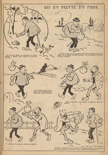 Pierrot 1926 - n°4 - page 5 - Qui s'y frotte s'y pique - 17 janvier 1926