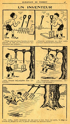 Almanach Pierrot 1930 - page 43 - Un inventeur