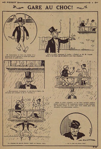 Pierrot 1927 - n°90 - page 5 - Gare au choc ! - 11 septembre 1927