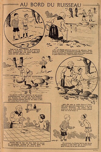 Lisette 1928 - n°373 - page 5 - Au bord du ruisseau  - 2 septembre 1928