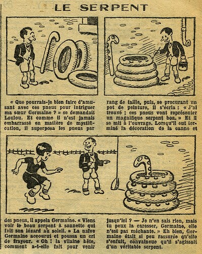 Fillette 1933 - n°1294 - page 11 - Le serpent - 8 janvier 1933