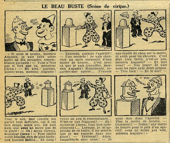 Cri-Cri 1934 - n°817 - page 6 - Le beau  buste (scène de cirque) - 24 mai 1934
