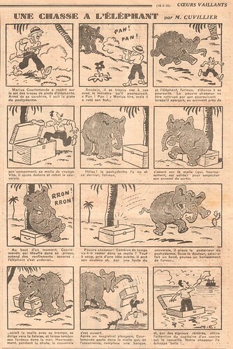 Coeurs Vaillants 1933 - n°25 - Une chasse à l'éléphant - 18 juin 1933 - page 8