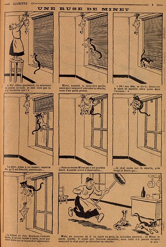 Lisette 1928 - n°369 - page 5 - Une ruse de Minet - 5 août 1928
