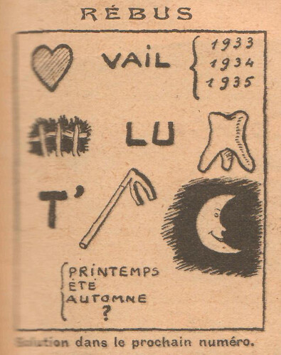 Coeurs Vaillants 1936 - n°14 - page 11 - Rébus - 5 avril 1936