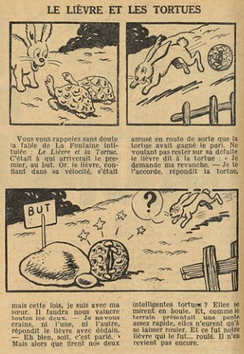 Fillette 1936 - n°1482 - page 6 - Le lièvre et les tortues - 16 août 1936