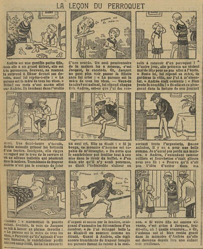 Fillette 1926 - n°968 - page 11 - La leçon du perroquet - 10 octobre 1926