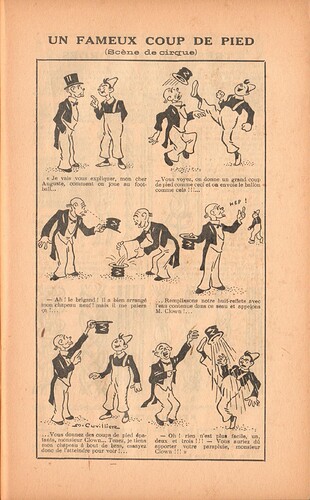 Almanach Pierrot 1928 - page 9 - Un fameux coup de pied