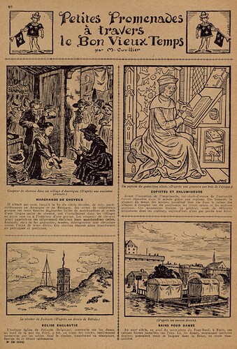 Lisette 1937 - n°39 - page 10 - Petites Promenades à travers le Bon Vieux Temps - 26 septembre 1937