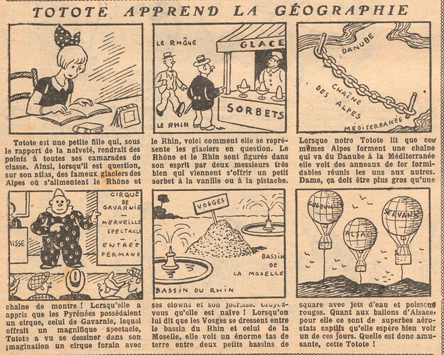 Fillette 1932 - n°1288 - page 4 - Totote apprend la géographie - 27 novembre 1932