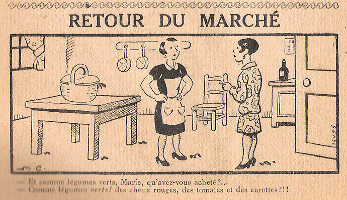 Almanach Lisette 1931 - page 100 - Retour du marché