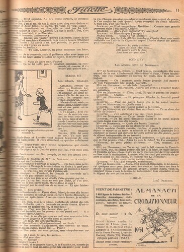 Fillette 1930 - n°1171 - page 11 - La laitière et le pot au lait - 31 août 1930