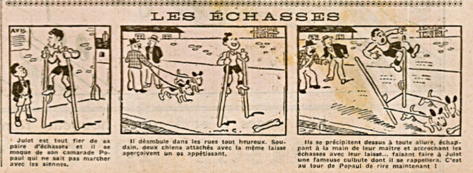 Coeurs Vaillants 1932 - n°28 - Page 2 - Les échasses - 10 juillet 1932