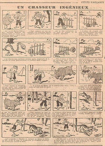 Coeurs Vaillants 1932 - n°20 - Page 8 - Un chasseur ingénieux - 15 mai 1932