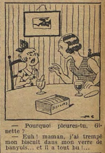 Fillette 1935 - n°1423 - page 12 - Pourquoi pleures-tu Ginette - 30 juin 1935