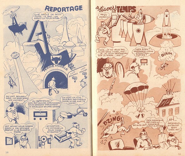 Almanach Farandole 1949 - pages 54 et 55 - Reportage à travers le temps