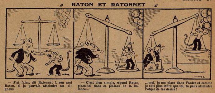 Lisette 1937 - n°1 - page 14 - Raton et Ratonnet - 3 janvier 1937