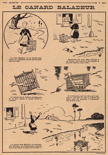Lisette 1932 - n°22 - page 5 - Le canard baladeur - 29 mai 1932