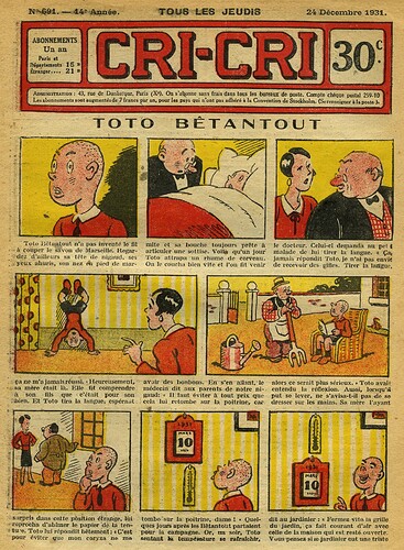Cri-Cri 1931 - n°691 - page 1 - Toto Bêtentout - 24 décembre 1931