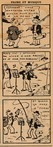 Pierrot 1935 - n°36 - page 2 - Pêche et musique - 8 septembre 1935