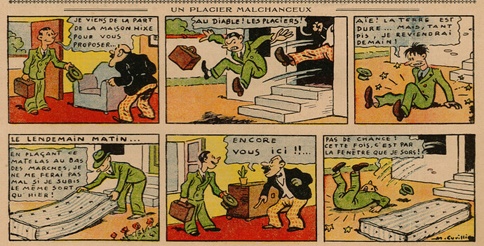 Pierrot 1936 - n°18 - page 1 - Un placier malchanceux - 3 mai 1936