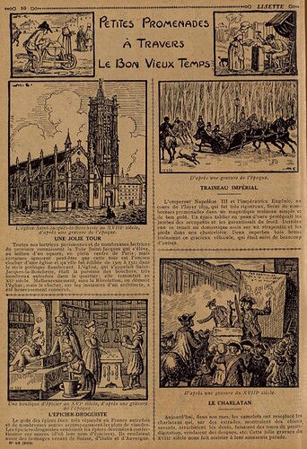 Lisette 1934 - n°48 - page 10 - Petites Promenades à travers le Bon Vieux Temps - 2 décembre 1934
