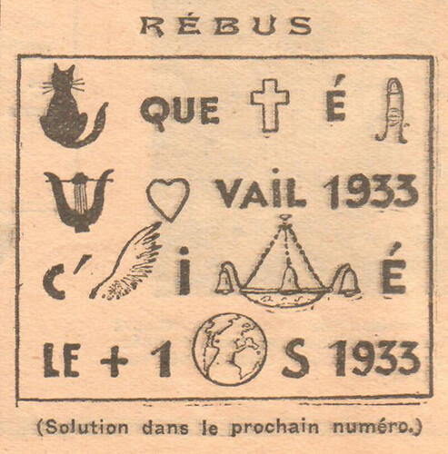 Coeurs Vaillants 1934 - n°3 - page 6 - Rébus - 14 janvier 1934