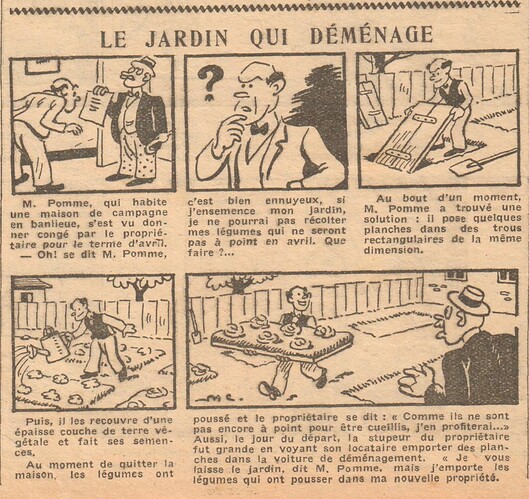 Coeurs Vaillants 1934 - n°12 - page 2 - Le jardin qui déménage - 18 mars 1934