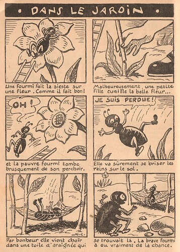 Le Journal de Bébé 1939 - n°423 - 14 décembre 1939 - Dans le jardin - page 12 (sans couleurs)
