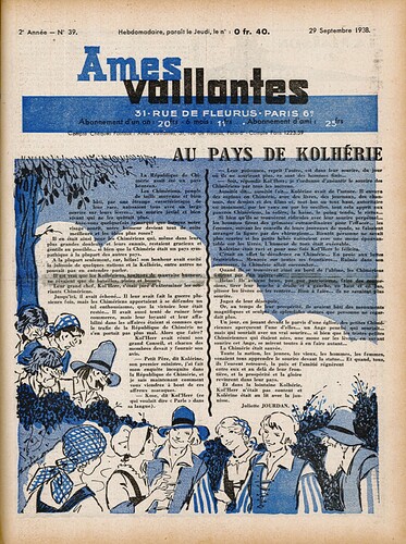 Ames Vaillantes 1938 - n°39 - 29 septembre 1938 - page 1