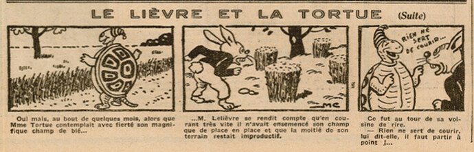 Coeurs Vaillants 1934 - n°1 - page 3 - Le lièvre et la tortue - 1er janvier 1934