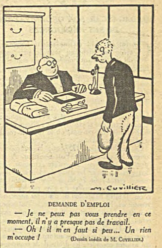 Le Dimanche Illustré 1927 - n°209 - 27 février 1927 - page 12 - Demande d'emploi