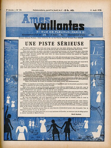 Ames Vaillantes 1938 - n°32 - 11 août 1938 - page 1