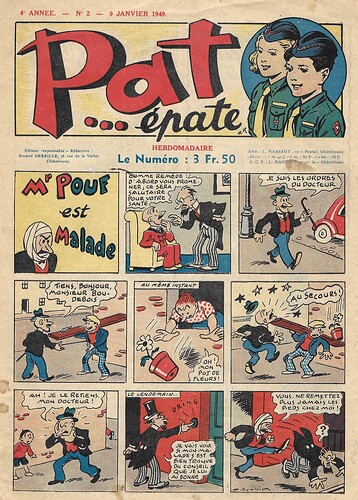 Pat épate 1949 - n°2 - page 1 - M POUF est malade - 9 janvier 1949