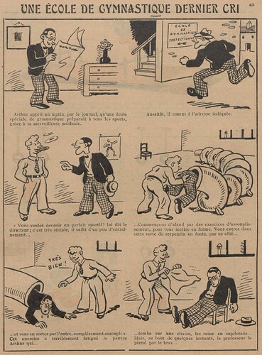 Guignol 1933 - n°264 - Une école de gymnastique dernier cri - 22 octobre 1933 - page 45