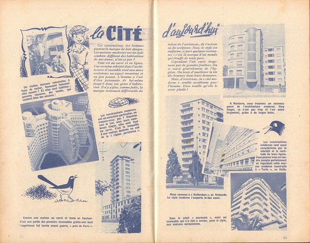 Almanach Farandole 1949 - pages 24 et 25 - La Cité d'aujourd'hui