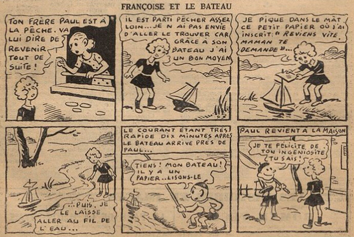 Fillette 1938 - n°1566 - page 14 - Françoise et le bateau - 27 mars 1938