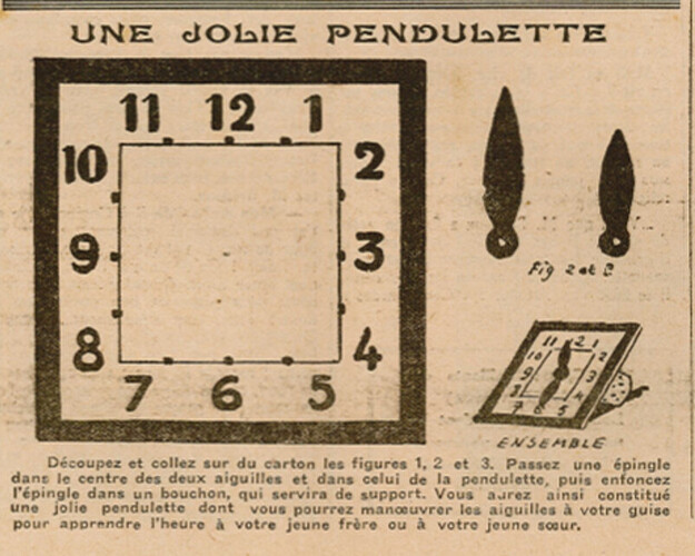 Coeurs Vaillants 1934 - n°49 - page 8 - Une jolie pendule - 2 décembre 1934
