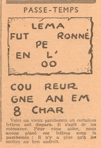 Coeurs Vaillants 1936 - n°41 - page 3 - Passe-temps - 11 octobre 1936