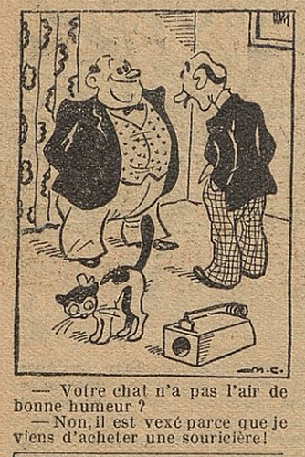 Fillette 1937 - n°1547 - page 12 - Votre chat n'a pas l'air de bonne humeur - 14 novembre 1937