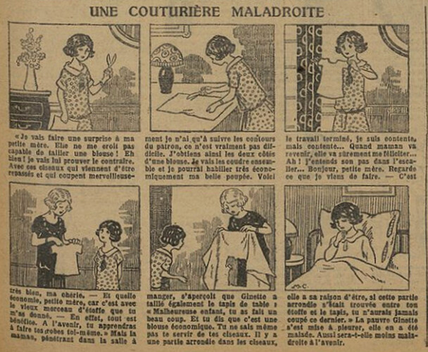 Fillette 1926 - n°962 - page 11 - Une couturière maladroite - 29 août 1926