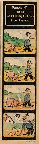 Pierrot 1936 - n°9 - page 5 - Porcinet prend la clef des champs - Film Express - 1er mars 1936
