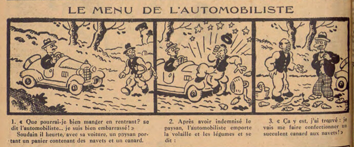 Pierrot 1930 - n°44 - page 14 - Le menu de l'automobiliste - 2 novembre 1930