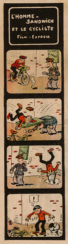 Pierrot 1936 - n°5 - page 5 - L'homme-sandwich et le cycliste - Film Express - 2 février 1936