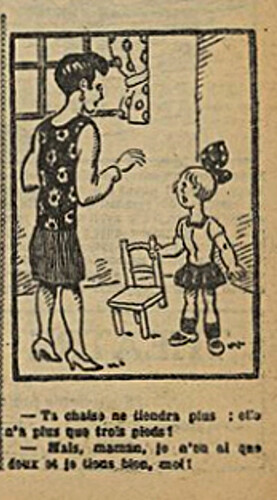 Fillette 1931 - n°1195 - page 11 - Ta chaise ne tiendra plus  elle n'a plus que trois pieds ! - 15 février 1931