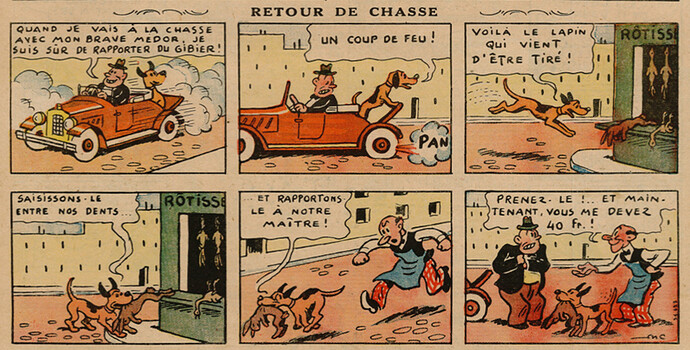 Pierrot 1936 - n°48 - page 1 - Retour de chasse - 29 novembre 1936