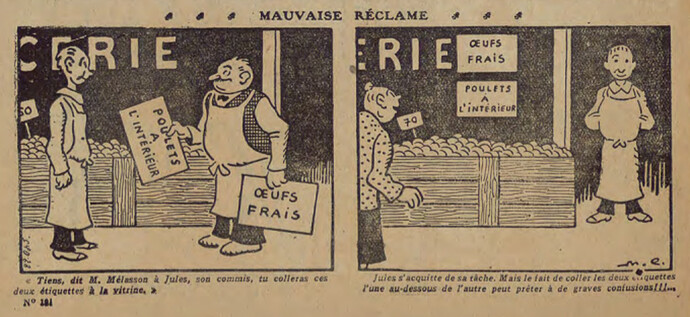 Pierrot 1927 - n°101 - page 2 - Mauvaise réclame - 27 novembre 1927
