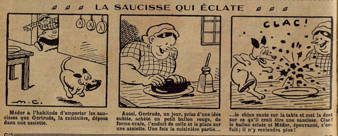 Lisette 1933 - n°22 - page 2 - La saucisse qui éclate - 28 mai 1933
